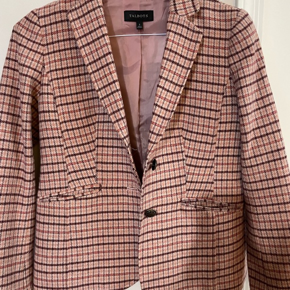 Talbots Jackets & Blazers - Talbots wool blazer size 2, pink, burgundy and blue plaid